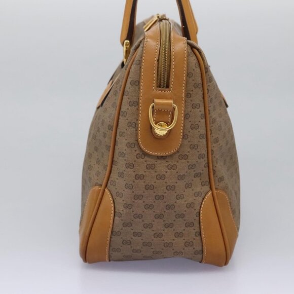 GUCCI Micro GG Supreme Hand Bag PVC 2way Beige Gold 002 123 0033 Auth 118246 - Picture 5 of 16